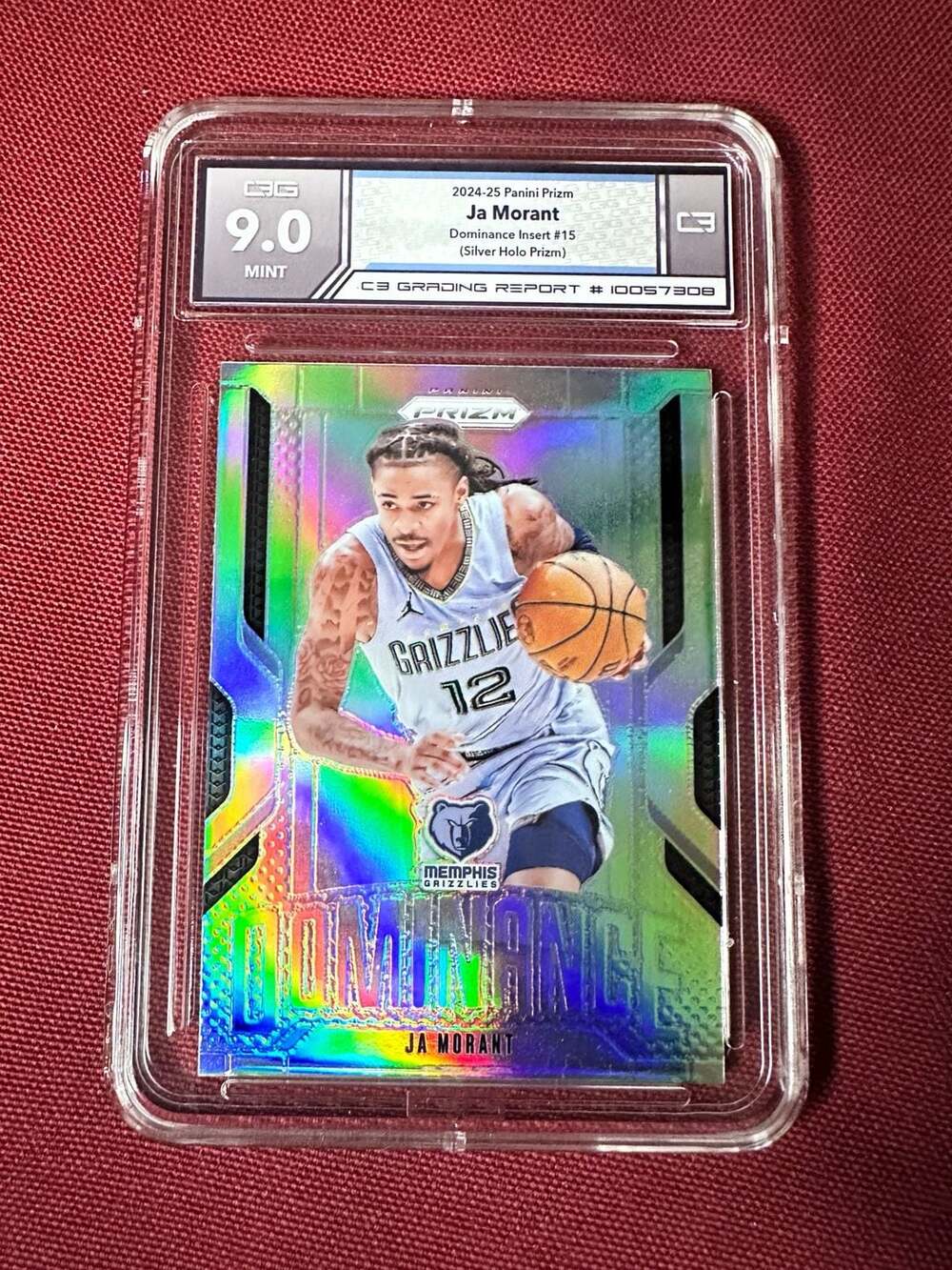 2024-25 Panini Prizm Ja Morant Dominance Insert #15 Silver Holo Prizm